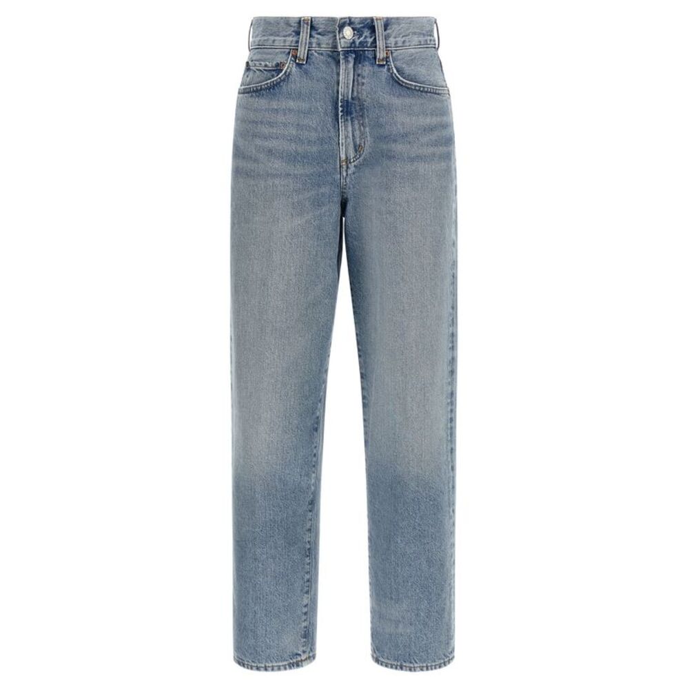 Agolde Blue Cotton Straight-Leg Women's Jeans